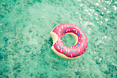 Inflatable ring on sea