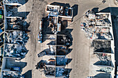 Aerial view of recycling station