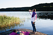 Man at lake