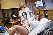 Woman with partner during childbirth