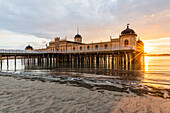 Pier with wooden building