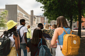 Group of friends walking together