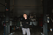 Female mechanic in garage