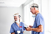 Doctors wearing personal protective equipment