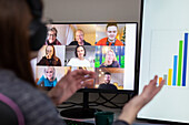 Man on video conference at home