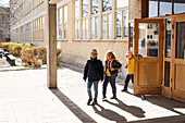 Children at school entrance