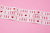 Love message on pink background