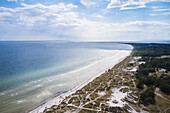 High angle view of sandy beach