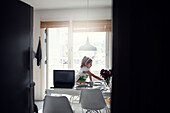 Girl at dining table