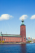 Pixelated clouds above Stockholm city hall, Sweden