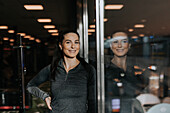 Woman standing in gym