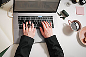 Woman's hands using laptop