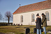 Couple at cemetery