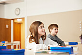 Girl sitting in classroom