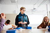 Teacher and students in classroom