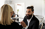 Businessman looking at business meeting