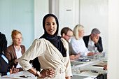 Young woman at business meeting