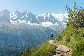 View of hiker in mountains