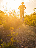 View of man jogging