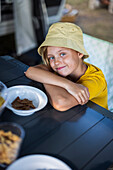 Smiling girl looking at camera