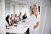 Woman having presentation at business meeting