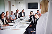 Woman having presentation at business meeting