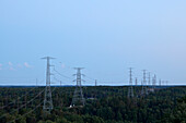 View of electricity pylons