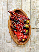 Grilled red peppers