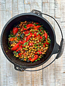 Vegan chickpea stew with peppers