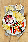 Butterbean and beetroot houmous