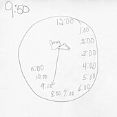 Clock drawn by a patient with Alzheimer's disease