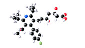 Cerivastatin drug, molecular model