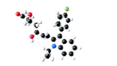 Fluvastatin drug, molecular model