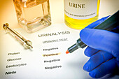 Urine test, conceptual image