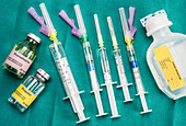 Syringes filled with medication, conceptual image