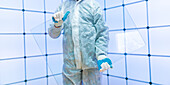 Worker holding thermal glass