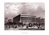 Paris Stock Exchange, 19th century illustration