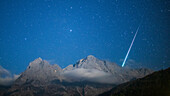 Geminid meteor shower over Jade Dragon Snow Mountain, China