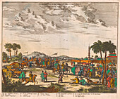 Dutch East India Company arrival in Beijing, illustration