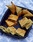 Filo pastry with various fillings