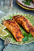 Salmon cooked in an Air Fryer