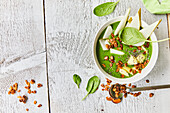 Green Smoothie Bowl with granola