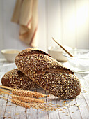 Whole grain bread with oat flakes