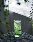 Green apple-cucumber cocktail