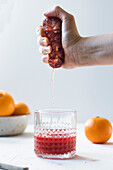 Fresh blood orange juice