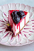 Cheesecake from the Air Fryer with cherry sauce