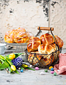 Hot Cross Buns and Cinnamon Rolls for Easter
