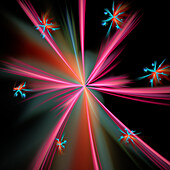 Particle collisions, conceptual illustration