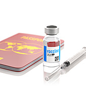 Vaccine for travel, illustration