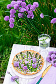 Asparagus tart with chive flowers